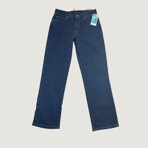 Lee Relaxed Fit Jeans Womens 14 Long Premium Dark Straight Leg Stretch NWT